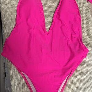SHEIN Hot Pink Women's One Piece Swimsuit